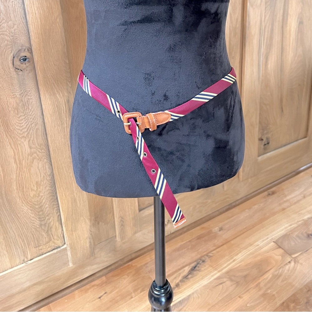 Brooks Brothers silk and leather trim belt